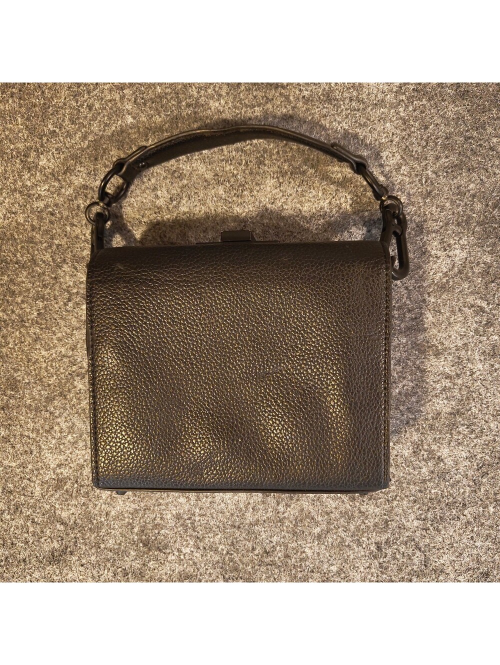 Steve Madden Black Pebbled Faux Leather Box Crossbody Shoulder Bag